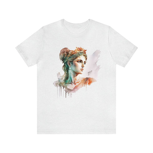 Greecian Goddess in Watercolor - Short Sleeve Tee Ash